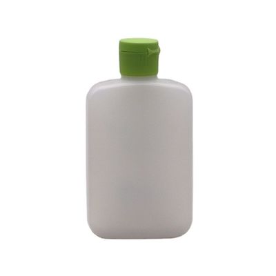 Bottiglia cosmetica piatta quadrata in HDPE da 120 ml con colore personalizzato e coperchio a spirale