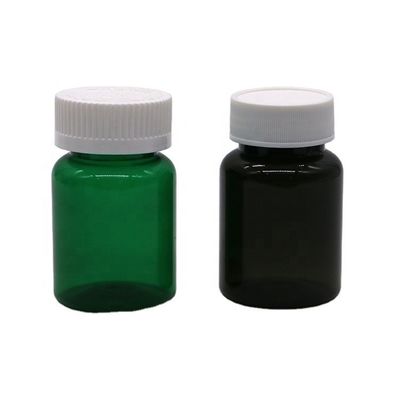 50cc 32mm Collo PET Bottiglie di pillole di plastica Viole capsule con cappuccio a prova di bambino Materiale di base PET