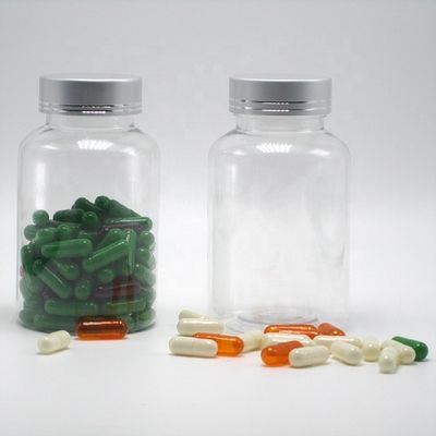 Bottiglia di plastica PET Boston Rotonda Contenitori di medicinali bianchi/trasparenti con coperchi a prova di bambini