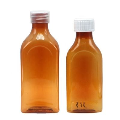 Cappuccio a vite 240 ml PET liquido orale bottiglia piatta quadrata per la sicurezza dei bambini e liquidi medici