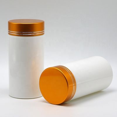 Bottiglie per farmacia in forma di cilindro dritto in plastica PE da 200 ml con coperchio in alluminio