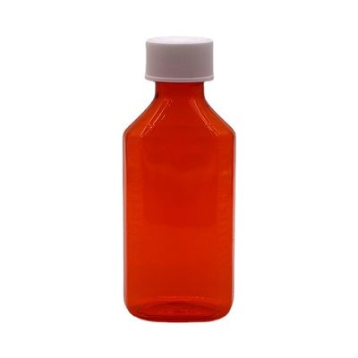 100cc PET Amber/ Orange Maple Cough Syrup Bottiglia per liquidi orali con tappo CRC e sigillo termico