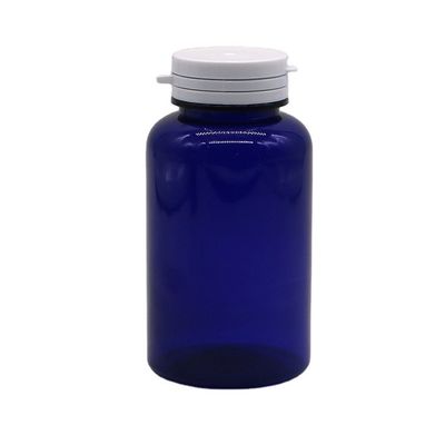 Materiale del colletto PET 200cc Bottiglia di plastica rotonda Contenitore per medicinali con tappi per anelli di facile estrazione