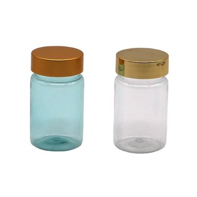 Cura della salute 70ml PET Bottiglia di plastica capsula pillola con tappo oro argento