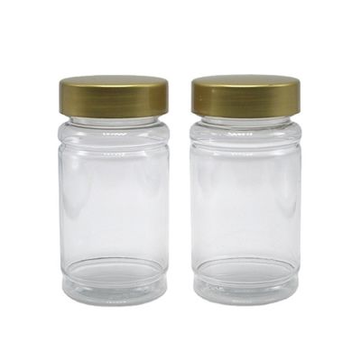 Collare PET 120 ml Bottiglia di plastica a vite a forma di bambù Cappuccio per pillole Capsule Supplemento medicinale per compresse