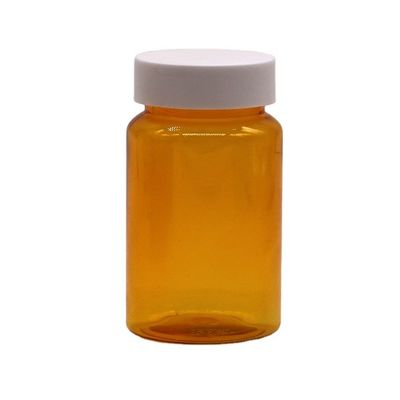 Campioni gratuiti 150ml/cc PET Bottiglia di plastica arancione per medicine