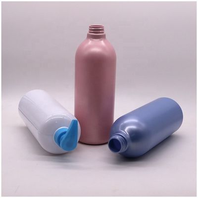 Pompa tipo cappuccio bottiglie rotonde di 1000 ml di capacità per lavaggio del corpo con lozione a colori personalizzata