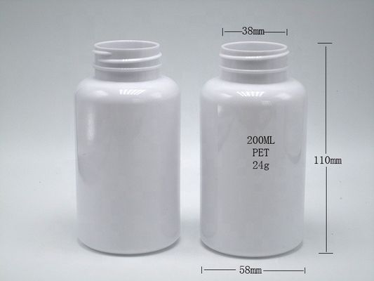 SCREW CAP PET 200 ml Farmacia con prescrizione Bottiglia di plastica bianca per contenitore di medicinali