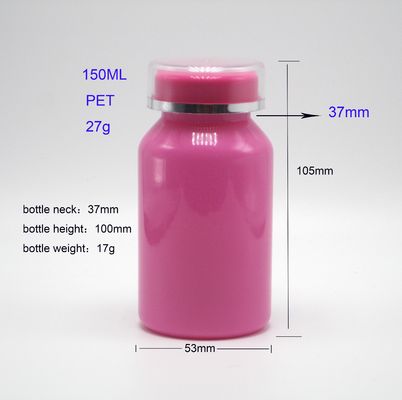Logo personalizzato Bottiglia di plastica in PET da 150 ml per imballaggi e pillole di superficie industriale