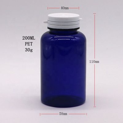 Bottiglia di plastica in PET rotonda di 200 cc per integratori di capsule