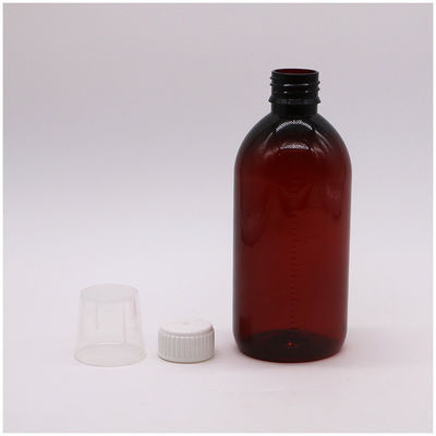 Materiale del corpo PET 300 ml PET Bottiglia vuota per sciroppo per tosse con scala e tappo a prova di manomissione