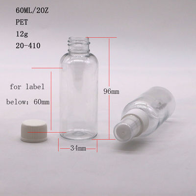 60 ml PET Pompa di olio Bottiglia di spruzzo di plastica Bottiglie di spruzzo Alcol Contenitore di spruzzo portatile