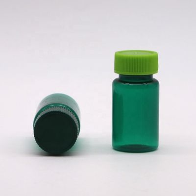20ML/CC flaconcini trasparenti di plastica in PET con tappi a colori personalizzati e di forma rotonda