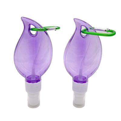 Bottiglia di plastica a spruzzo a forma di cuore / foglia con collare a chiavi pendente materiale PET