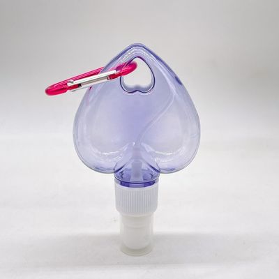 Bottiglia di plastica a spruzzo a forma di cuore / foglia con collare a chiavi pendente materiale PET