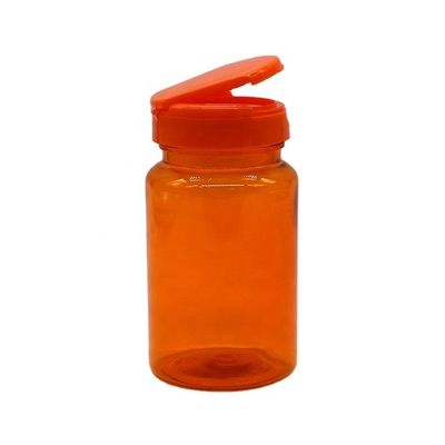 Bottiglia di capsule a colori personalizzati in PET da 150 ml con tappo a doppio battito Bottiglia di medicinali biodegradabili
