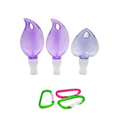 Bottiglia di plastica a spruzzo a forma di cuore / foglia con collare a chiavi pendente materiale PET