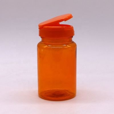 Bottiglia di capsule a colori personalizzati in PET da 150 ml con tappo a doppio battito Bottiglia di medicinali biodegradabili