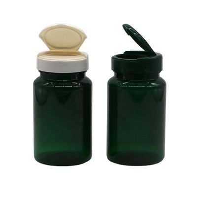 PET 150ml Bottiglia bocca larga Bottiglie vuote di plastica 5oz Contenitori di capsule con tappo flessibile