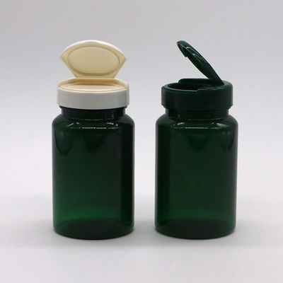 PET 150ml Bottiglia bocca larga Bottiglie vuote di plastica 5oz Contenitori di capsule con tappo flessibile