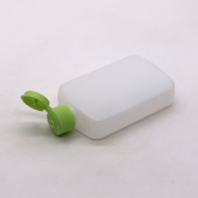 Bottiglia cosmetica piatta quadrata in HDPE da 120 ml con colore personalizzato e coperchio a spirale
