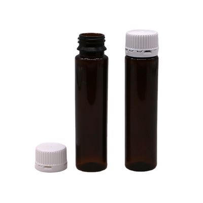 20ML/20CC Bottiglia di liquido orale in plastica di ambra liscia e magra con tappo a prova di manomissione per la medicina liquida