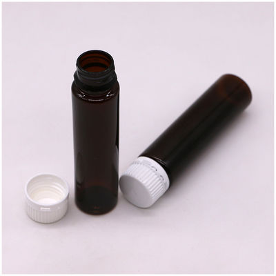 20ML/20CC Bottiglia di liquido orale in plastica di ambra liscia e magra con tappo a prova di manomissione per la medicina liquida