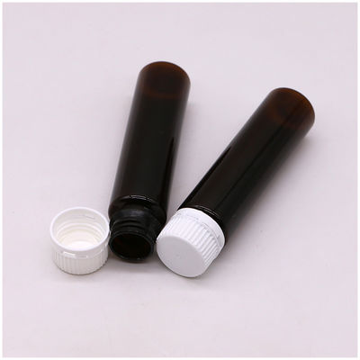 20ML/20CC Bottiglia di liquido orale in plastica di ambra liscia e magra con tappo a prova di manomissione per la medicina liquida