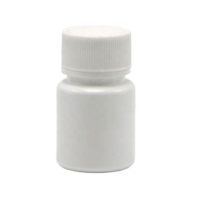 HDPE di forma rotonda 20 ml Bottiglia vuota di plastica bianca per la conservazione del liquido di campione di polvere chimica