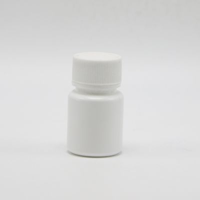 HDPE di forma rotonda 20 ml Bottiglia vuota di plastica bianca per la conservazione del liquido di campione di polvere chimica