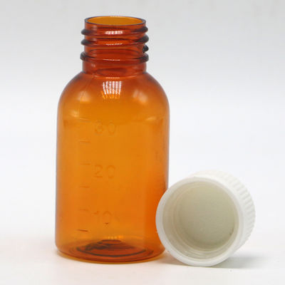 GMP Farmaceutico Bottiglia di liquido in plastica PET Amber da 30 ml con tappo a vite a prova di manomissione