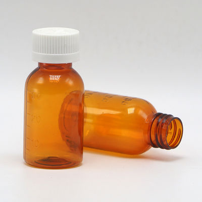 GMP Farmaceutico Bottiglia di liquido in plastica PET Amber da 30 ml con tappo a vite a prova di manomissione