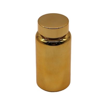 150ml PET Placcato in oro Cappuccio a vite Contenitore di supplemento di plastica Bottiglia per la promozione