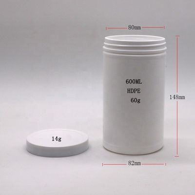 600mL 20oz PET vuoto HDPE rettilineo rotondo in polvere di plastica contenitori per medicinali con tappo a vite