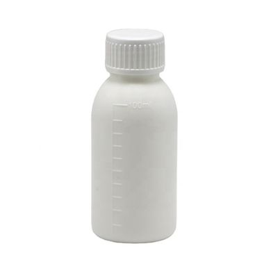 30 mL/50 mL/100 mL PP Bottiglia di medicinali liquidi bianchi con corpo a scala e serigrafia