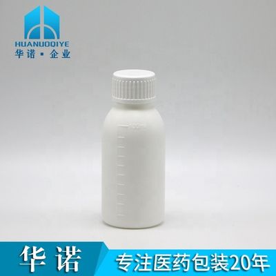 30 mL/50 mL/100 mL PP Bottiglia di medicinali liquidi bianchi con corpo a scala e serigrafia