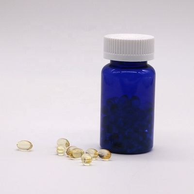 2OZ/60ml/CC Bottiglia di capsule di plastica blu con tappo a vite Materiale PET 32mm Collo