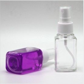 Bottine a prova di perdite di disinfettante per mani trasparenti con capacità di 30 ml e sfera di spruzzo di nebbia fine