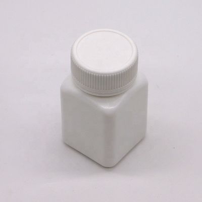 Bottiglia di plastica quadrata sterile in HDPE da 50cc di piccola capacità con tappo a vite personalizzato