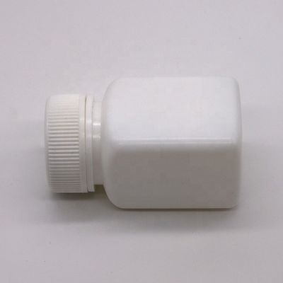 Bottiglia di plastica quadrata sterile in HDPE da 50cc di piccola capacità con tappo a vite personalizzato