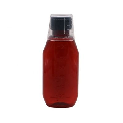 CONTENITORE OVALE AMBER 120 ml con cappuccio di sicurezza per bambini e sciroppo d'acero