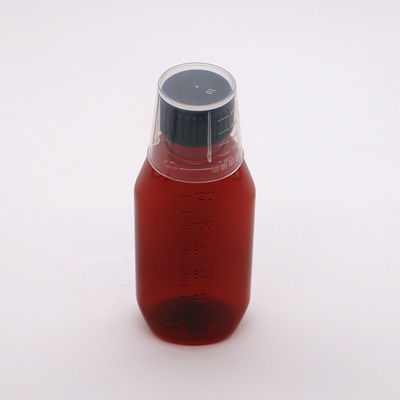 CONTENITORE OVALE AMBER 120 ml con cappuccio di sicurezza per bambini e sciroppo d'acero