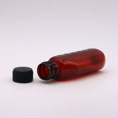 CONTENITORE OVALE AMBER 120 ml con cappuccio di sicurezza per bambini e sciroppo d'acero