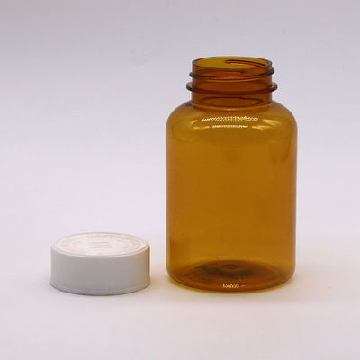 Bottiglia di plastica in PET Amber da 180 ml con tappo a vite CRC per capsule compresse 6OZ/180ML