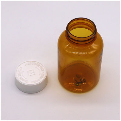 Bottiglia di plastica in PET Amber da 180 ml con tappo a vite CRC per capsule compresse 6OZ/180ML
