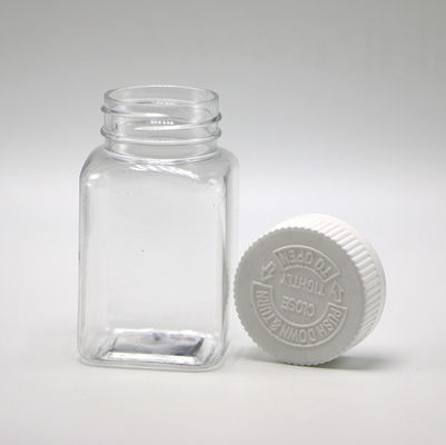 100ml PET Quadratura Jar Pharma's Long-Duration per la conservazione di zucchero dolci