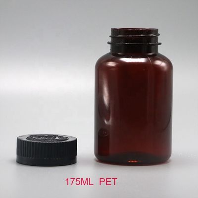2OZ 60ML Bottiglia di plastica nera PET Amber con coperchio CRC per imballaggi di integratori medicinali