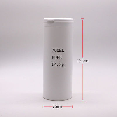 Contenitore di pillole di plastica rondo e retto in HDPE da 700 ml per gomma da masticare e imballaggi alimentari