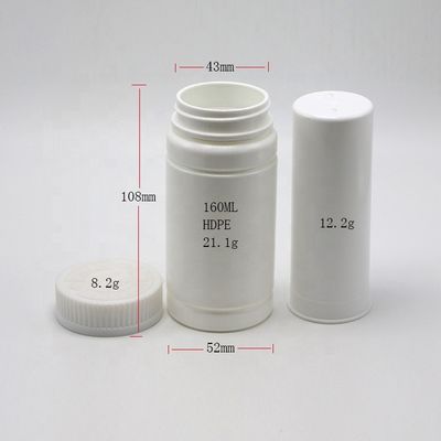 Etichetta stampata a colori personalizzata per bottiglia di plastica in PE di grado farmacologico 160CC/ML e nucleo interno