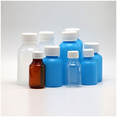 100 ml PET Ambror/Azurro Acero Sciroppo per la tosse Bottiglia per liquidi orali con tappo CRC e sigillo termico
